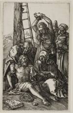 Albrecht Dürer. Lamentation, from The Engraved Passion, 1507 Engraving on laid paper. Jansma Collection, Grand Rapids Art Museum, 2007.16l
